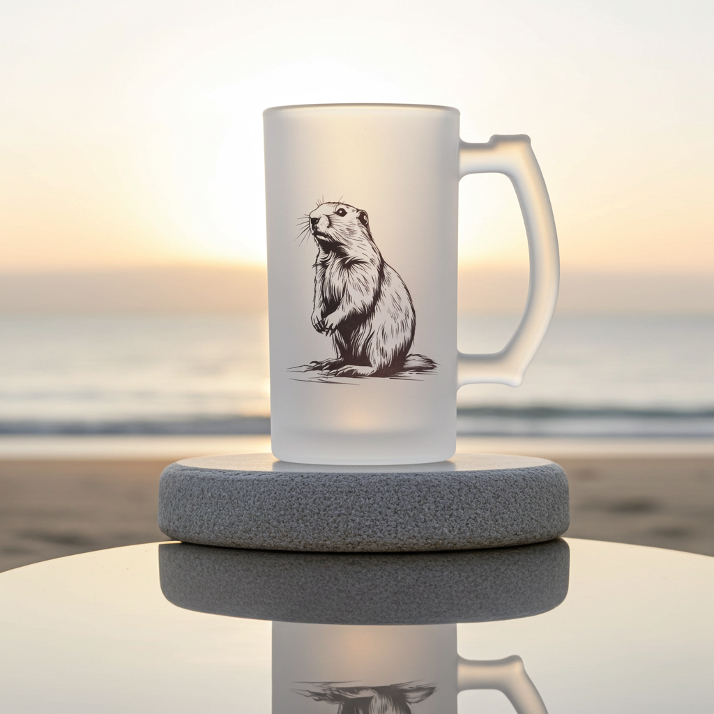 Personalisierbarer Bierkrug aus Milchglas