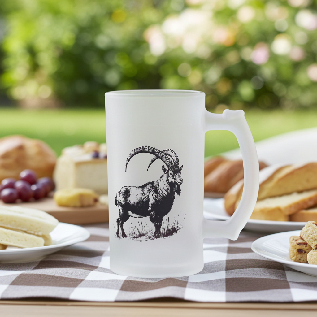 Personalisierbarer Bierkrug aus Milchglas