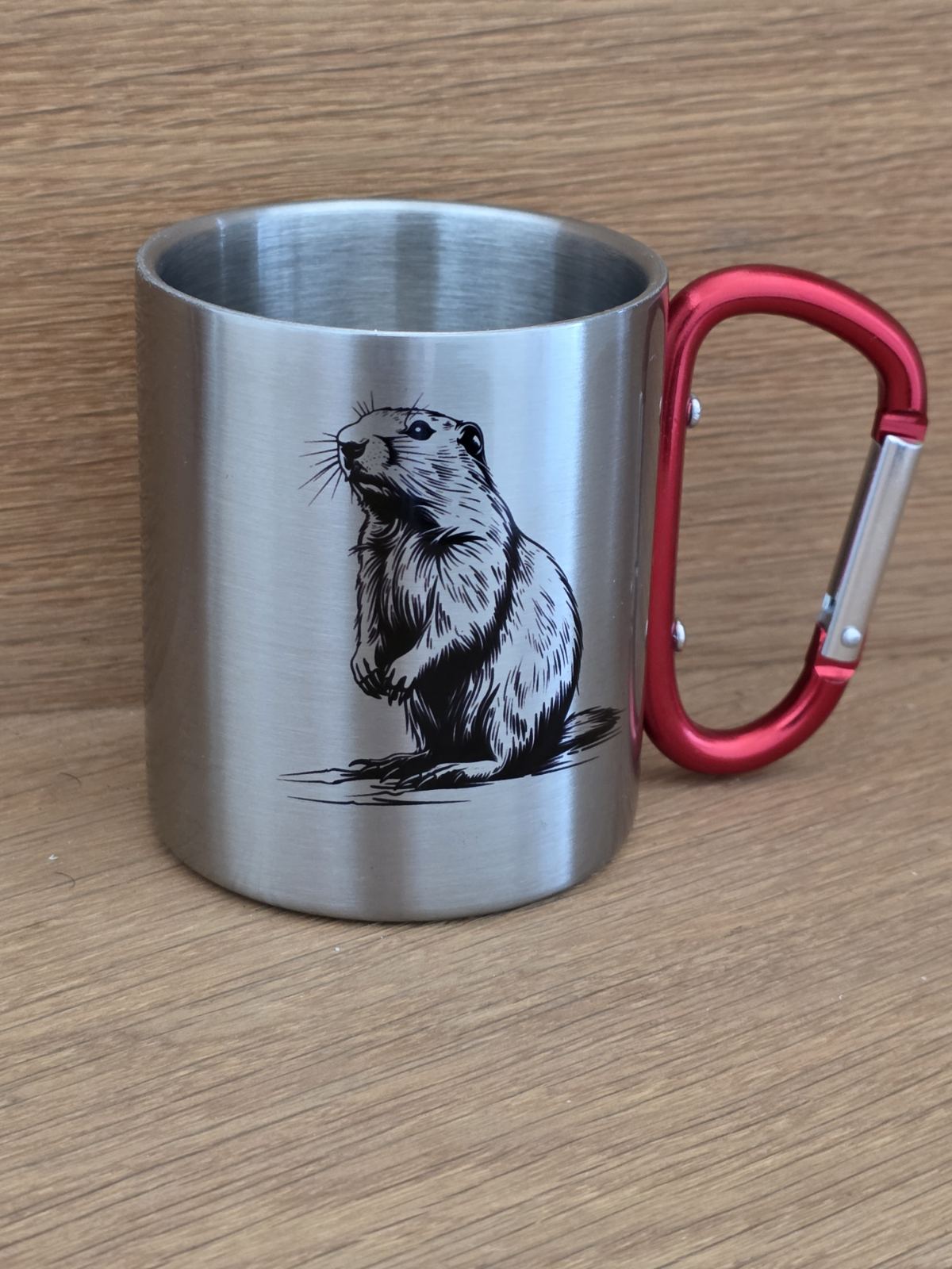 Kleine Edelstahltassen mit Karabiner