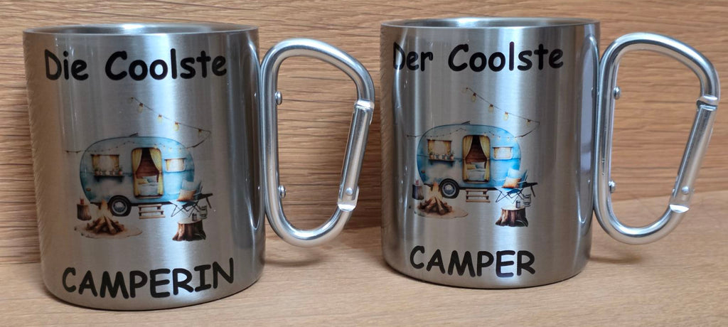 Edelstahltassen mit Karabiner