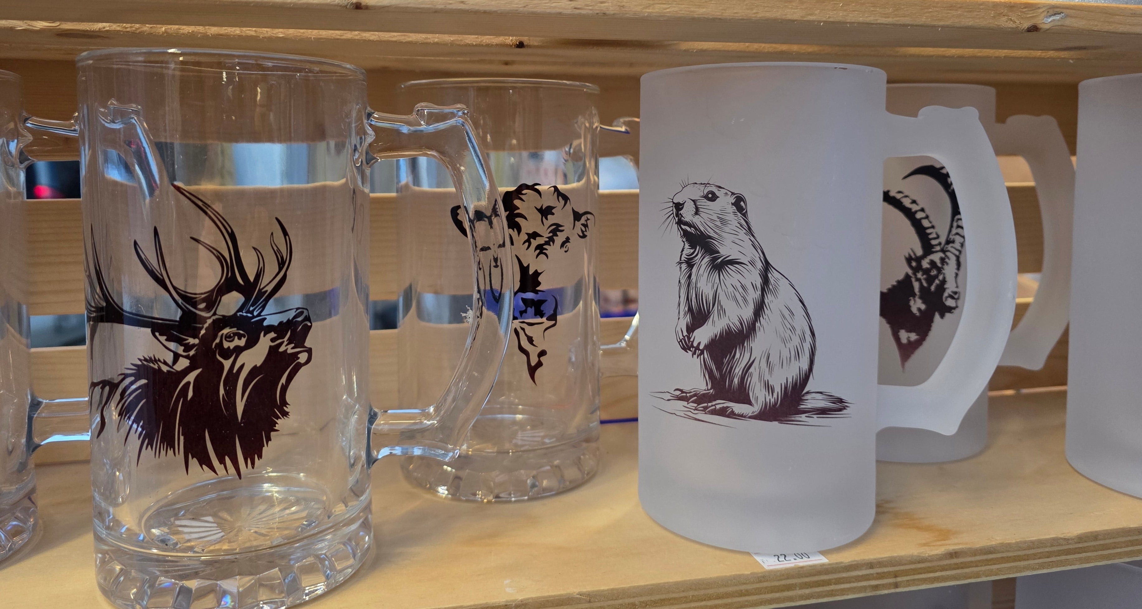 Glasbierkrug Milchglas
