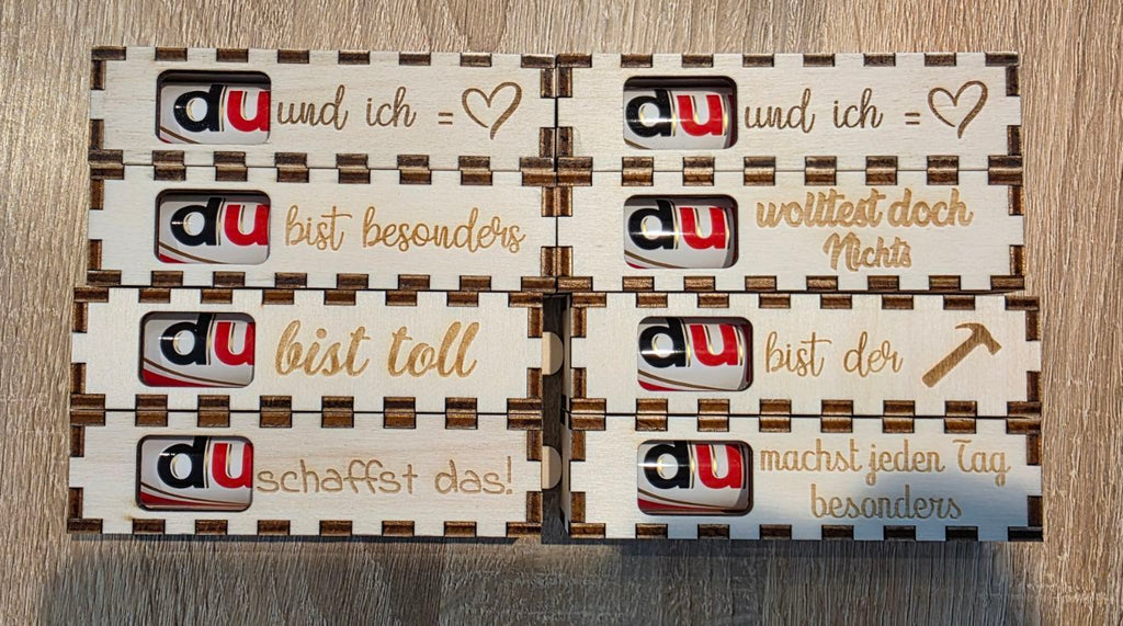 Du Boxen mit verschiedenen Sprüchen